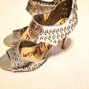 Sam Edelman Alva Silver Laser Cut Heels